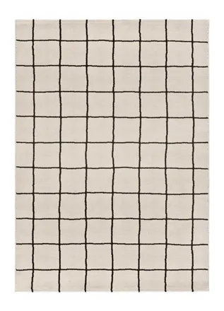 Atticgo Alfombra geom&eacute;trica blanco/negro 120x170 cm