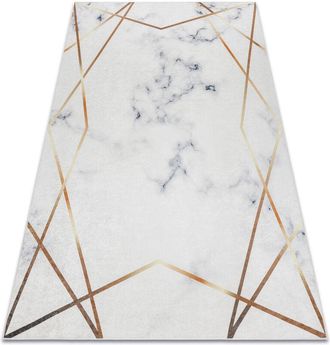 RugsX Rugsx - Alfombra Lavable Andre 1220 M&aacute;rmol, Geom&eacute;trico Antideslizante - Blanco White 160x220 Cm