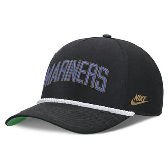 Nike Seattle Mariners Rise Nike Mens MLB Adjustable Hat in Black | NB4508ZES87-D8K