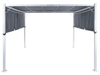 Beliani Cenador led 310 cm 310 cm metal gris