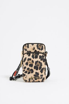 Bimba & Lola Leopard Print Nylon Phone Case in Leopard Natural at Nordstrom