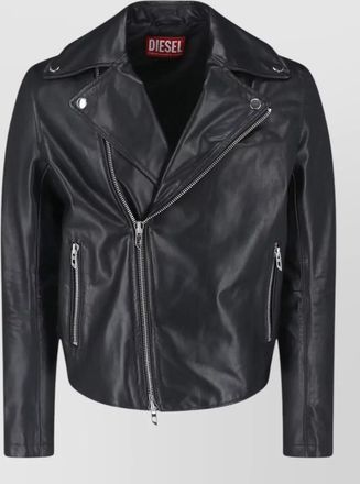 Diesel leather asymmetric biker jacket