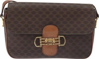 Celine Macadam Brown Canvas Shoulder Bag (Pre-Owned)