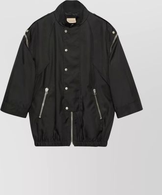 Gucci stylish jackets with high collar and zip pockets