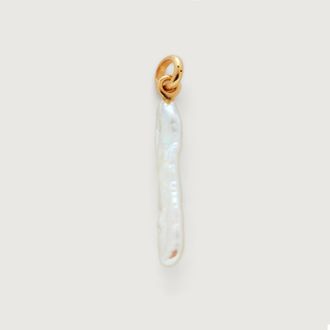 Monica Vinader Gold Nura Skinny Biwa Pearl Pendant Pearl