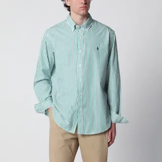 Polo Ralph Lauren Camicia a righe bianca/verde Custom-Fit