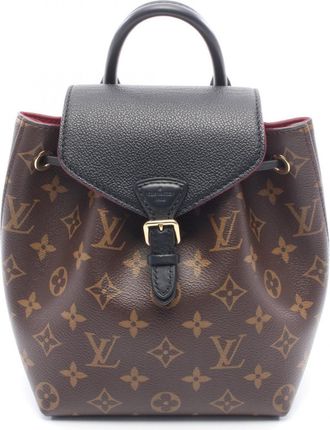 Louis Vuitton Black Brown Noir Coated Canvas Leather Backpack (Pre-Owned)