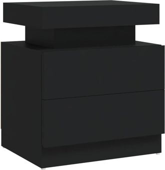 vidaXL Bedside Cabinet Black 45x35x52 cm Engineered Wood Vidaxl