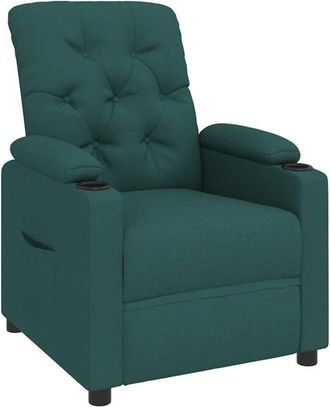 vidaXL Sill&oacute;n Reclinable De Tela Verde Oscuro Vidaxl