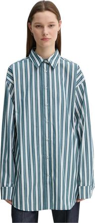 Remain Bedrukte Katoenen Blouse - Dames - Overhemden - Groen - XS - Katoen - Overhemden