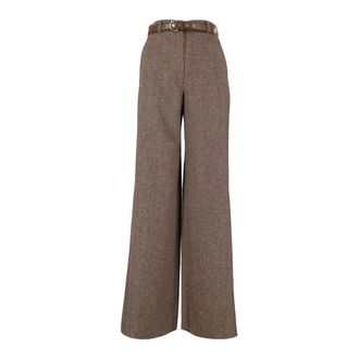 Max Mara Pantalone lungo Gioia - Dames - Broeken - Bruin - Maat: M