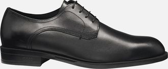 HUGO BOSS Mens Tayil_Derb Leather Black Derby Shoes - Size: 10