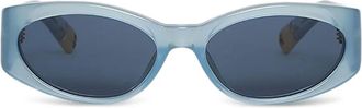 Linda Farrow x Jacquemus Occhiali da sole ovali - Blu