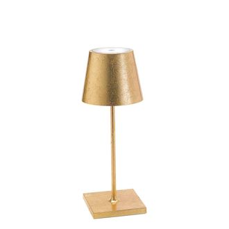 Zafferano L&aacute;mpara de mesa led recargable color oro brillante
