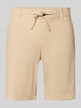 Selected Regular Fit Chinoshorts aus Baumwoll-Leinen-Mix Modell BRODY in Beige, Gr&ouml;&szlig;e XXL