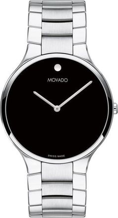 Movado Serio Quartz Black Dial Mens Watch 0607662