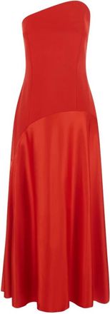 Solace London Edison Midi Jurk - Dames - Jurken - Rood - Maat: L Poliester