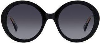 Kate Spade New York zya 55mm gradient round sunglasses in Black/Grey Shaded at Nordstrom Rack