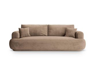 CXL by Christian Lacroix Sof&aacute; cama con ba&uacute;l de almacenaje 3 plazas de terciopelo beige oscuro