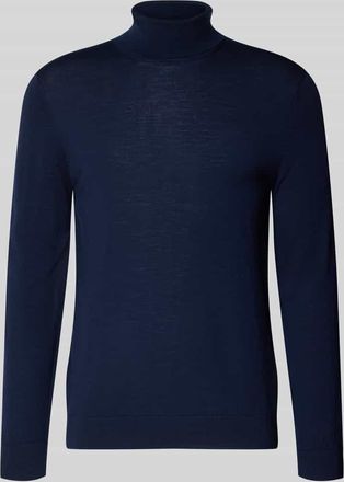 Selected Rollkragenpullover aus Wolle Modell TRAY in Dunkelblau, Größe XL
