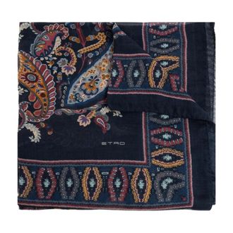 Etro Etro, Scarves, female, Blue, Size: ONE SIZE Floral Paisley Scarf