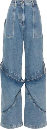 The Attico Wide Leg Denim Jeans - Dames - Loose Fit Jeans - Blauw - W26 - Denim - Jeans