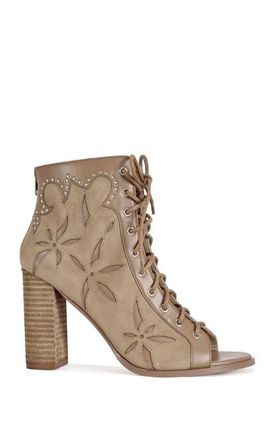 Azalea Wang Mirona Block Bootie in Brown at Nordstrom, Size 10