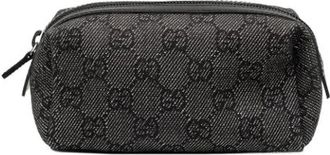 Gucci Pre-owned Denim Clutch - Dames - Vintage Clutch - Grijs - ONE Size - Denim - Vintage