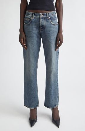 Balenciaga Regular Fit Distressed Jeans in 4129 Dirty Vintage Blue at Nordstrom, Size 26