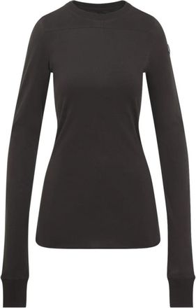 Moncler Girder Ls T-Shirt - Dames - Longsleeves - Bruin - S - Katoen - Tops