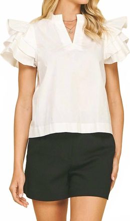 Pinch Design Penny Short Sleeve Top In White