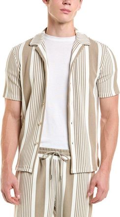 Reiss Fernando Striped Rib Cardigan
