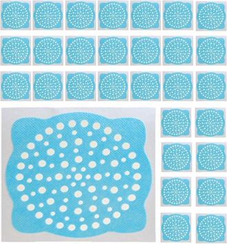 No Brand Atrapador De Pelo Para Desag&uuml;e - Protector De Desag&uuml;e De Ducha - Evita Obstrucciones - Dise&ntilde;o Autoadhesivo - 30 Piezas - Azul Cielo