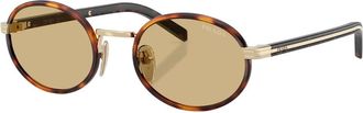 Prada Sunglasses, unisex, Brown, Size: 52 MM PR B56S Oval Sunglasses