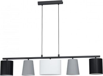 Eglo Eglo - L&aacute;mpara De Suspensi&oacute;n 120x25,5x110 Cm En Metal Y Tejido Gris Negro Y Blanco Almeida