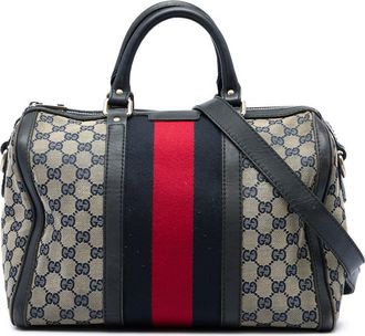 Gucci Pre-owned Gucci Medium GG Canvas Web Joy Boston Bag Ladies 74MQX5D1NUGDG5PD