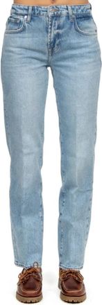 7 For All Mankind Jeans a Vita Media - Dames - Regular Fit Jeans - Blauw - W31 - Katoen - Jeans
