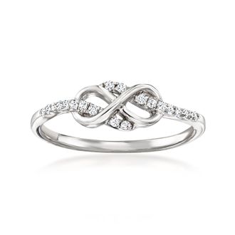 Ross-Simons Diamond Infinity Loop Ring in Sterling Silver