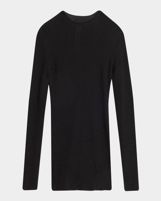 Rick Owens Men & apos;s Wool Rib Crewneck Sweater