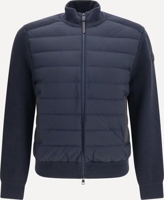 Moncler Zip-up padded Cardigan in wool and cashmere blend Male S