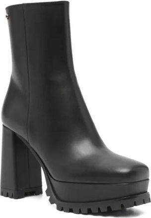 Gianvito Rossi Schoenen Calf - Dames - Laarzen met Hak - Zwart - 38 1/2 EU - Leer - Schoenen