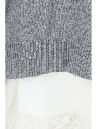 Ermanno Scervino Womens Knit Cashmere Dress With Slip Grey