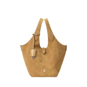 Polo Ralph Lauren Italiaanse Su&egrave;de Chic Schoudertas - Dames - Handtassen - Bruin - ONE Size - Su&egrave;de - Tassen