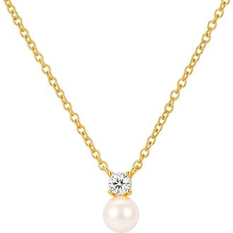 Untamed Petals Sloane Pearl and Crystal Necklace in Metallic Gold at Nordstrom