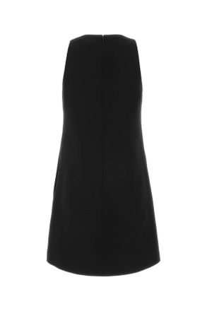 Valentino Garavani Womens Black Crepe Couture Mini Dress Nerogoldsilver Abiti