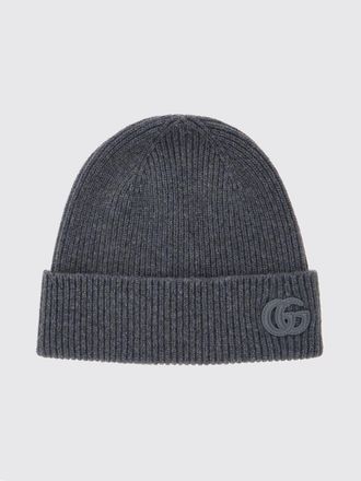Gucci Berretto in puro cashmere a coste con motivo GG Monogram