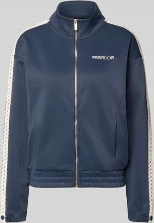 Pegador Sweatjacke mit Spitzenbesatz Modell TIHANY LACE in Blau, Gr&ouml;&szlig;e XS