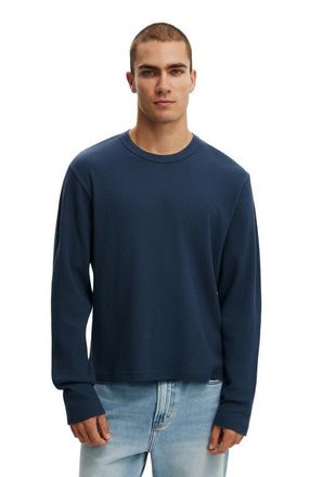Cotton On Mens Cropped Fit Textured Long Sleeve in Auto Navy Waffle at Nordstrom, Size Xx-Large