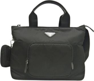 Prada Pre-owned Handbags, female, Black, Size: ONE SIZE Pre-owned Nylon Handbag