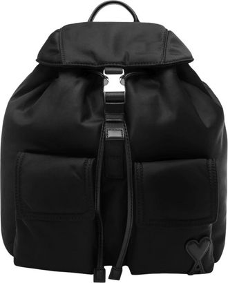 Ami Small Flap Backpack Marcel - Bags - Mujer - Negro - ONE SIZE